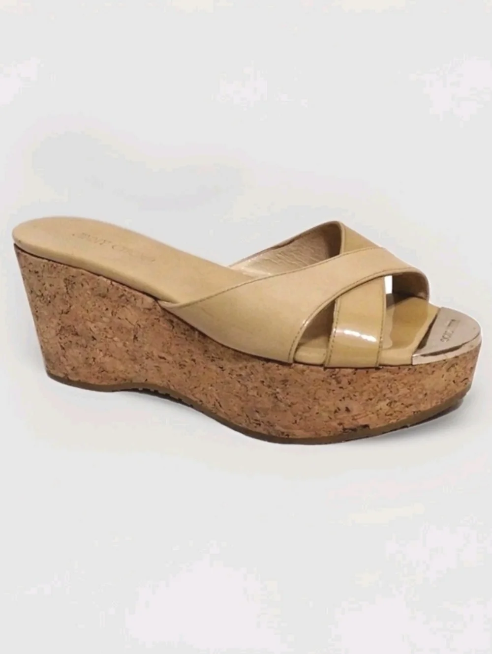 Jimmy Choo Prima Cork Wedge Platform Sandals 36.5 / 5.5 Designer Luxury Shoes